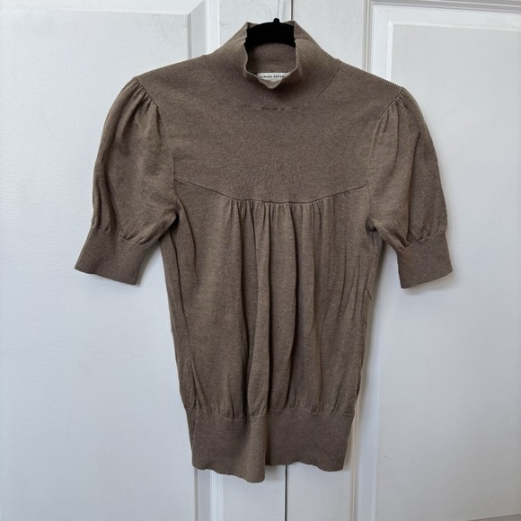 Banana Republic Tops - Banana Republic Turtleneck Mockneck Womens‎ M Silk Cotton Knit Beige Tan
